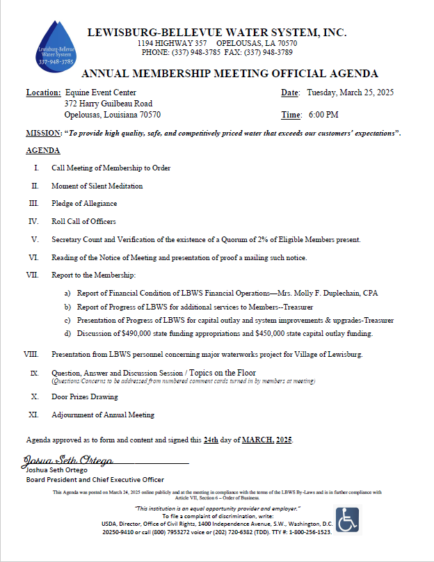 2025 Annual Meeting Agenda